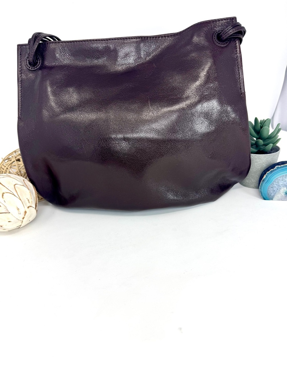 Vintage Deep Plumb Antonio Melani Genuine Leather Shoulder Bag
